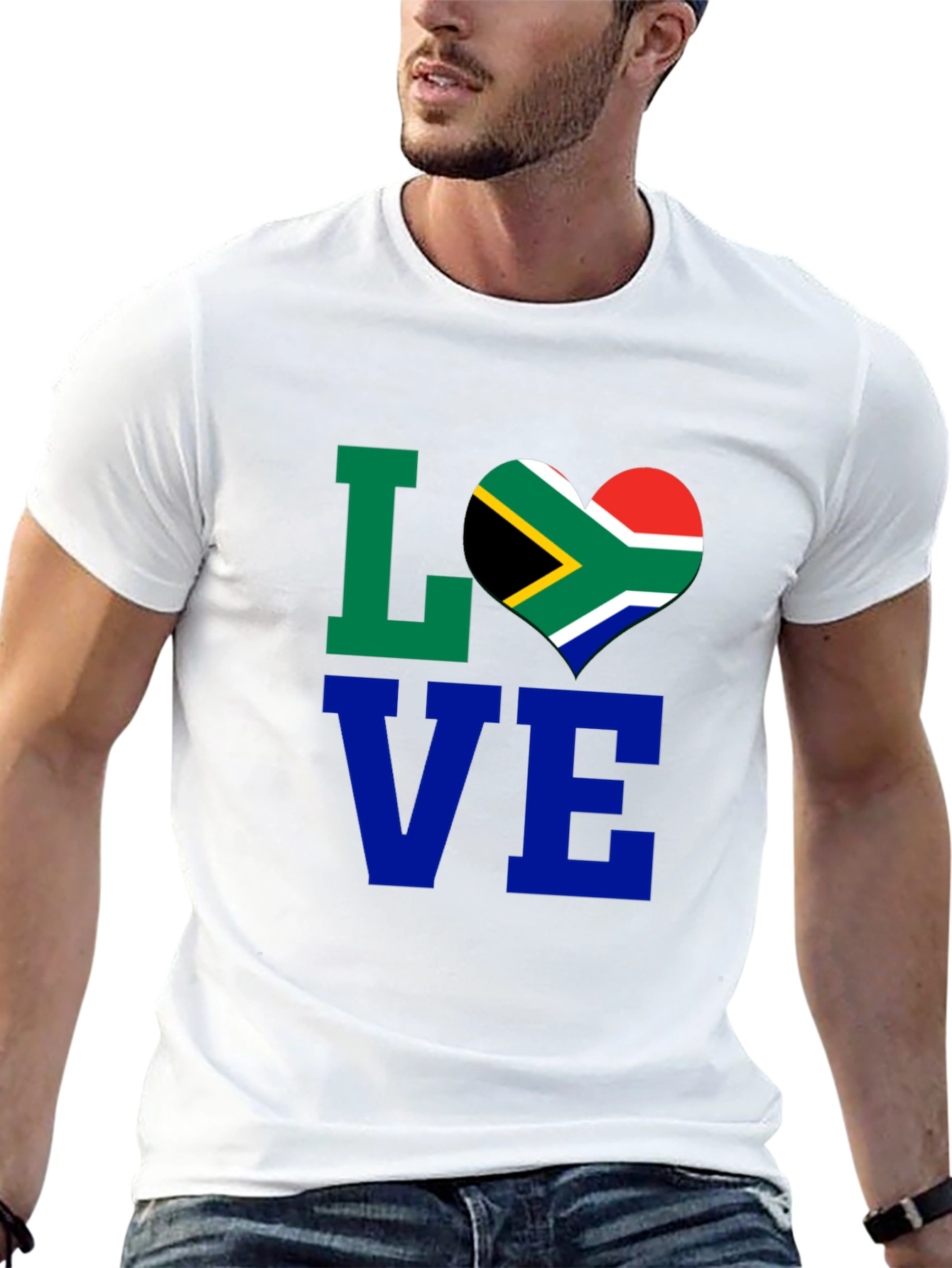 South Africa Flag Heart LOVE T-Shirt