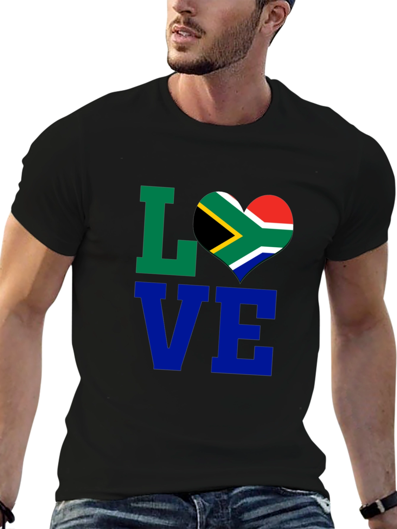 South Africa Flag Heart LOVE T-Shirt