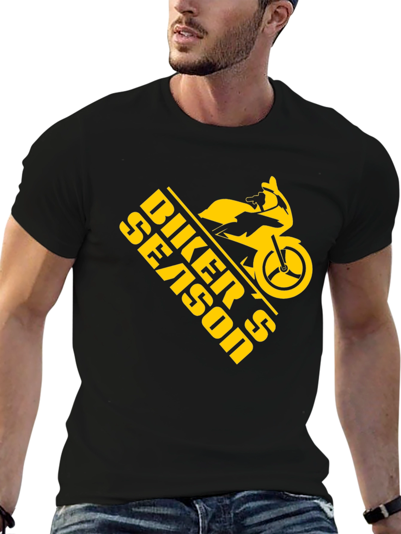Biker Season Graphic Tee - Black