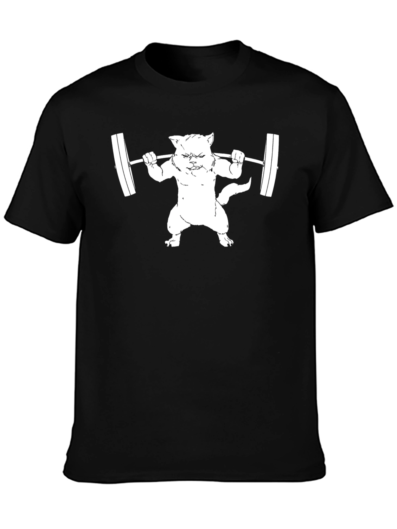 Weightlifting Cat T-Shirt - Black