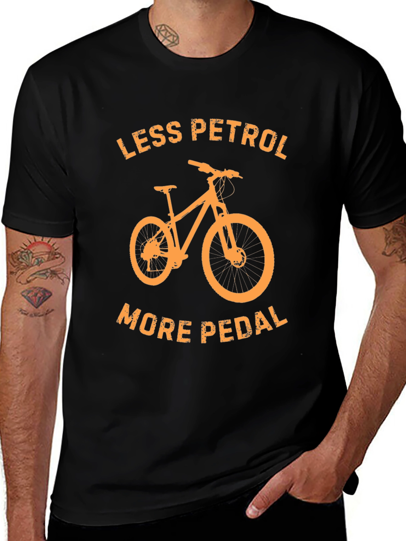 Less Petrol More Pedal T-Shirt - Black