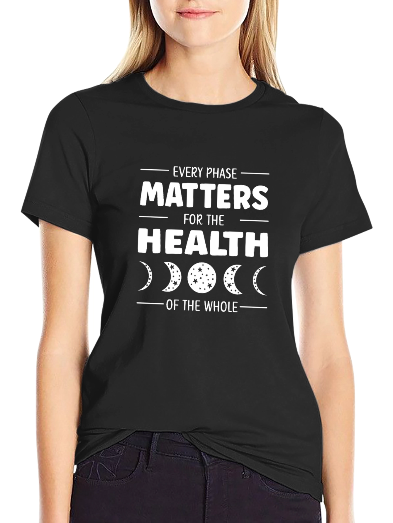 Every Phase Matters Black Graphic T-Shirt