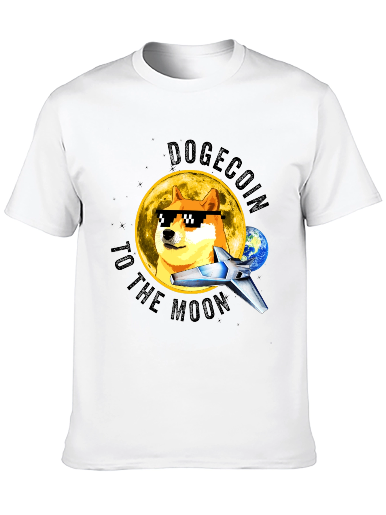 DogeCoin to the Moon Black T-Shirt