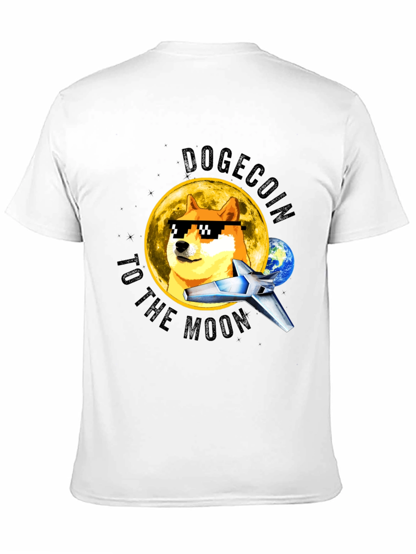 DogeCoin to the Moon Black T-Shirt