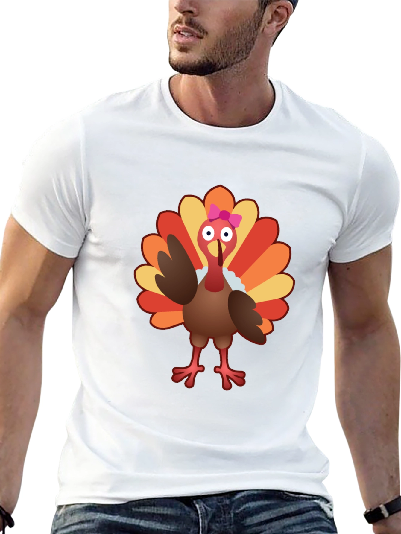 Cute Turkey Graphic Tee - Thanksgiving Shirt