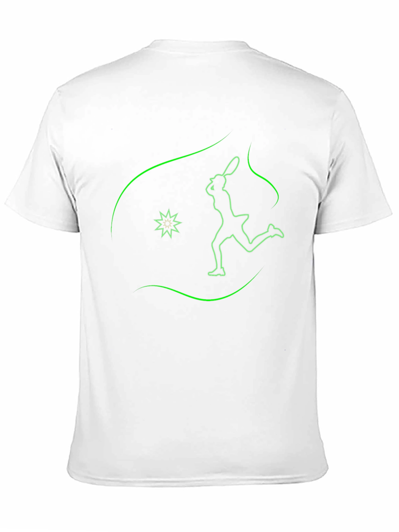 Neon Tennis Player Graphic Tee - Black
