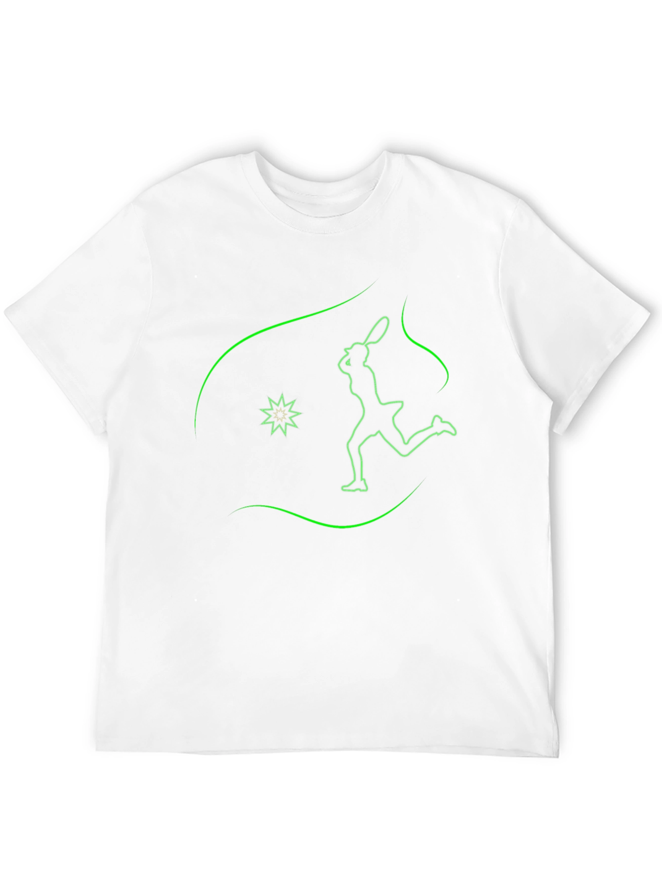 Neon Tennis Player Graphic Tee - Black