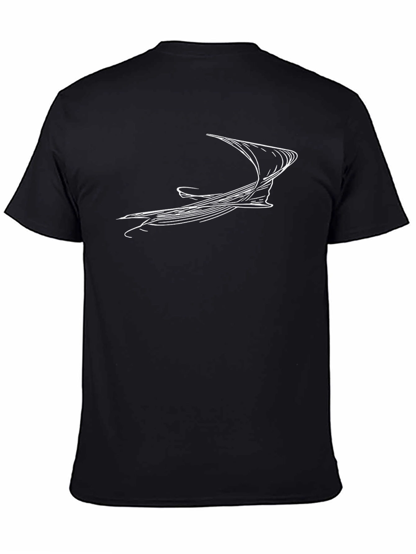 Abstract Line Art Graphic T-Shirt - Black