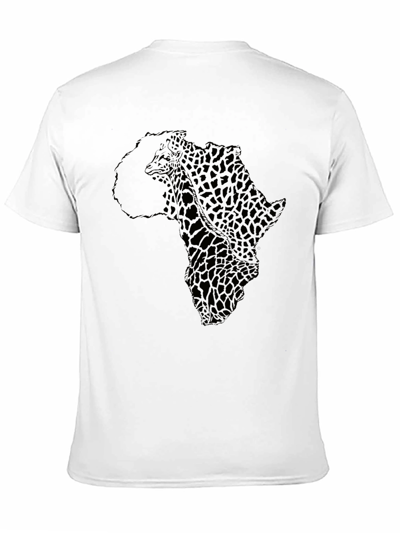 Africa Giraffe Print Black T-Shirt