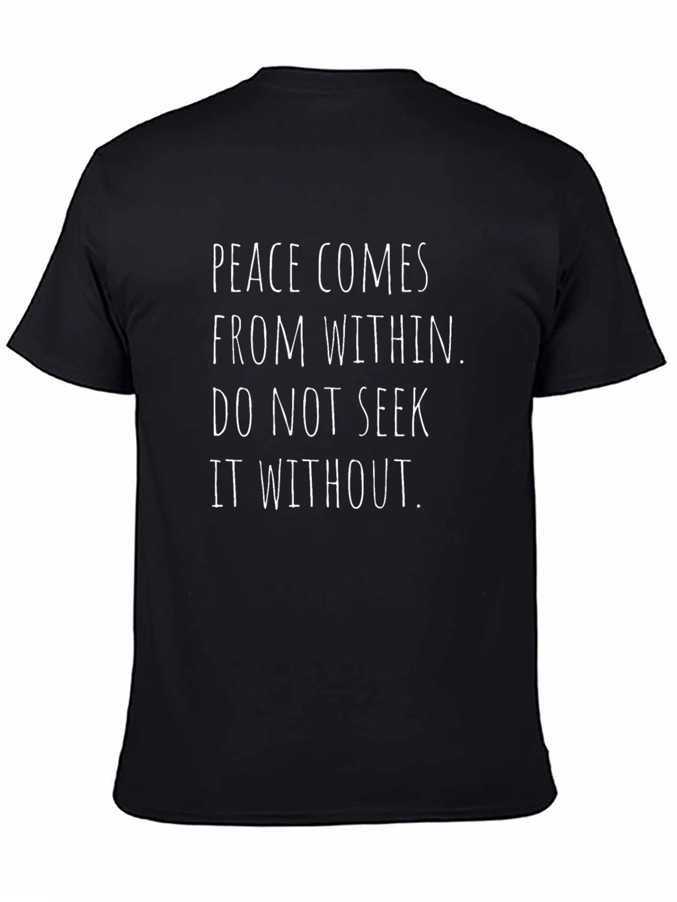 Peace Within Graphic Tee - Black Crew Neck T-Shirt