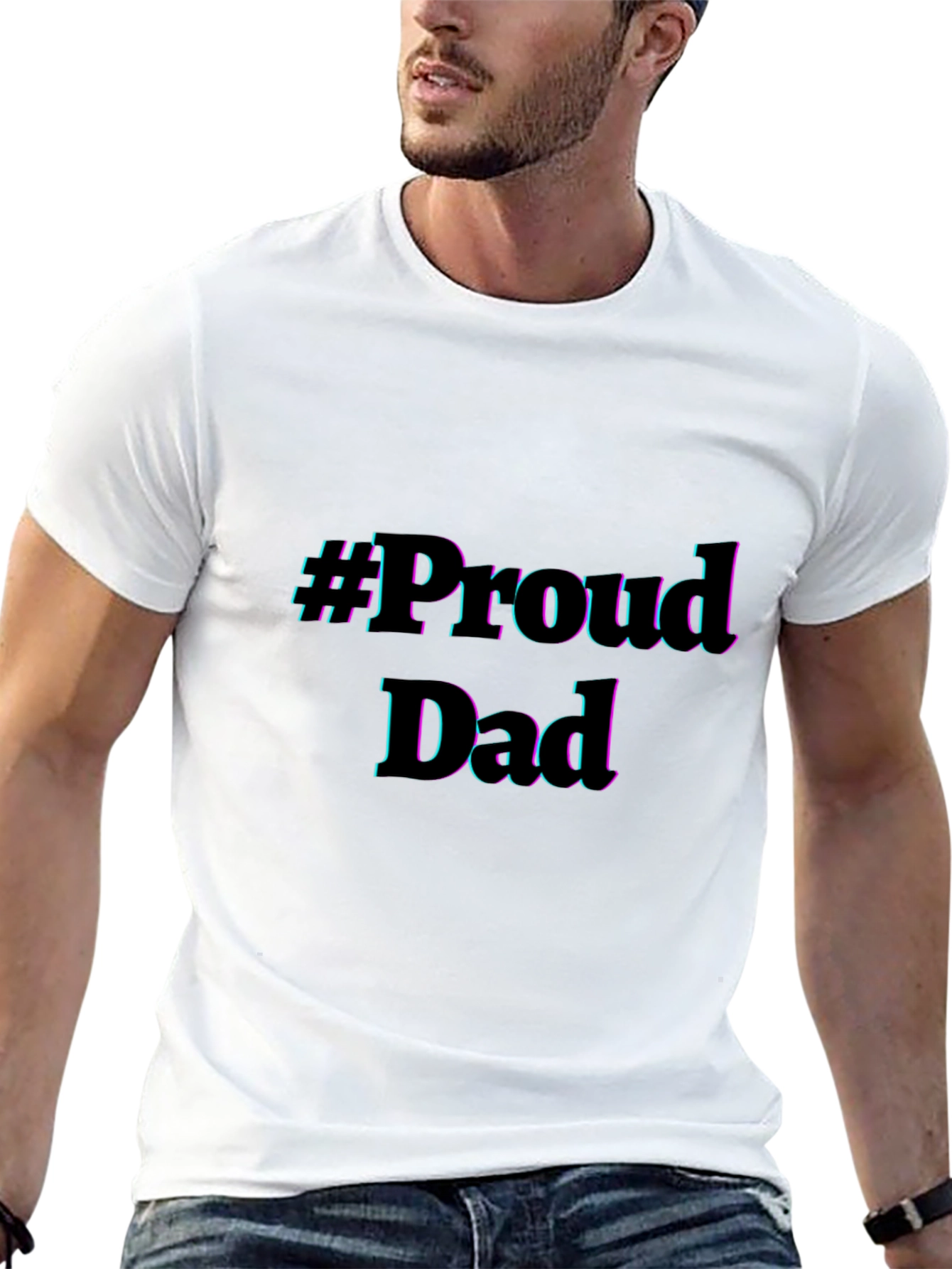 Proud Dad Graphic Tee - Black Cotton T-Shirt