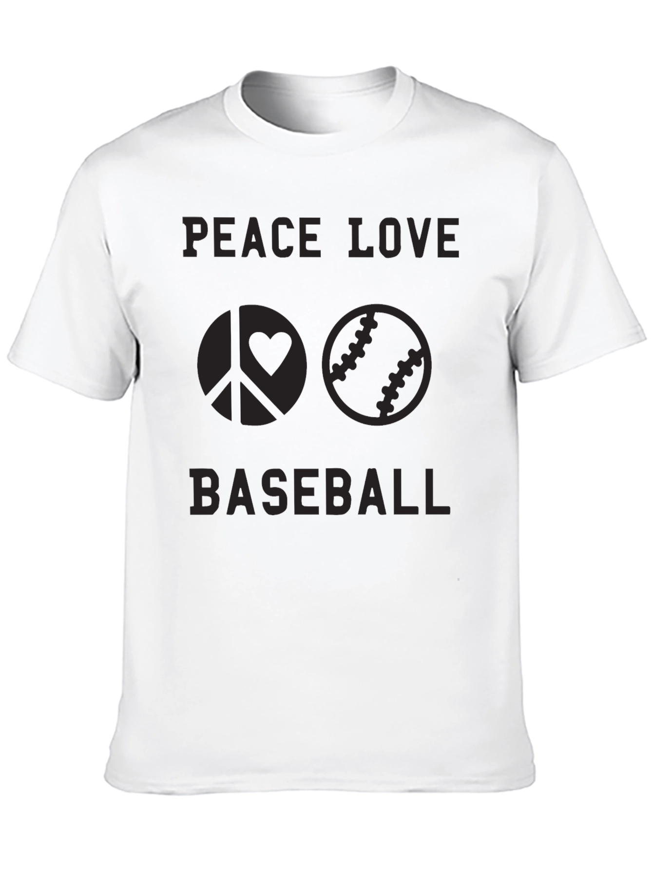 Peace Love Baseball Graphic Tee - Black