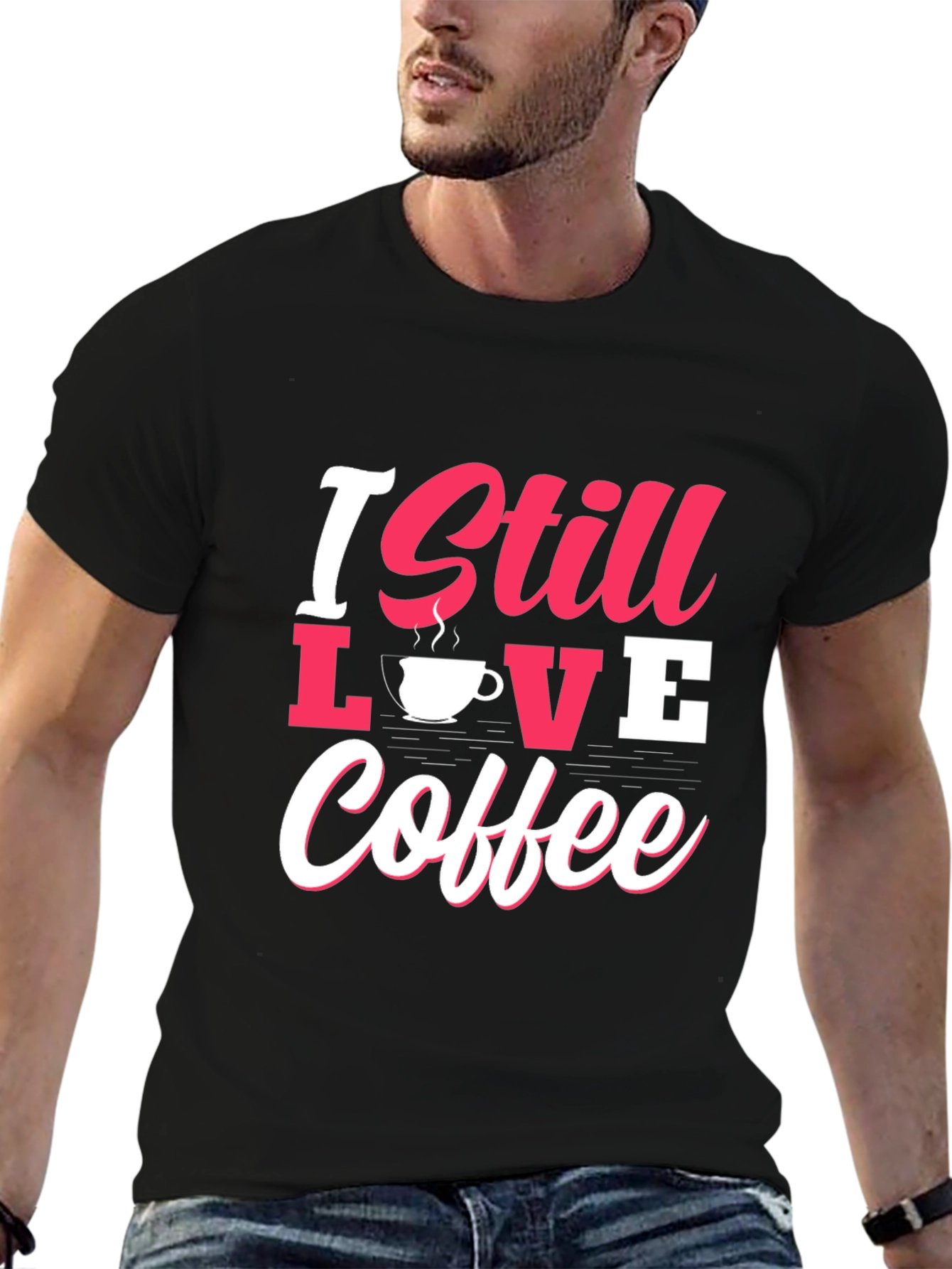 I Still Love Coffee Graphic Tee - Black
