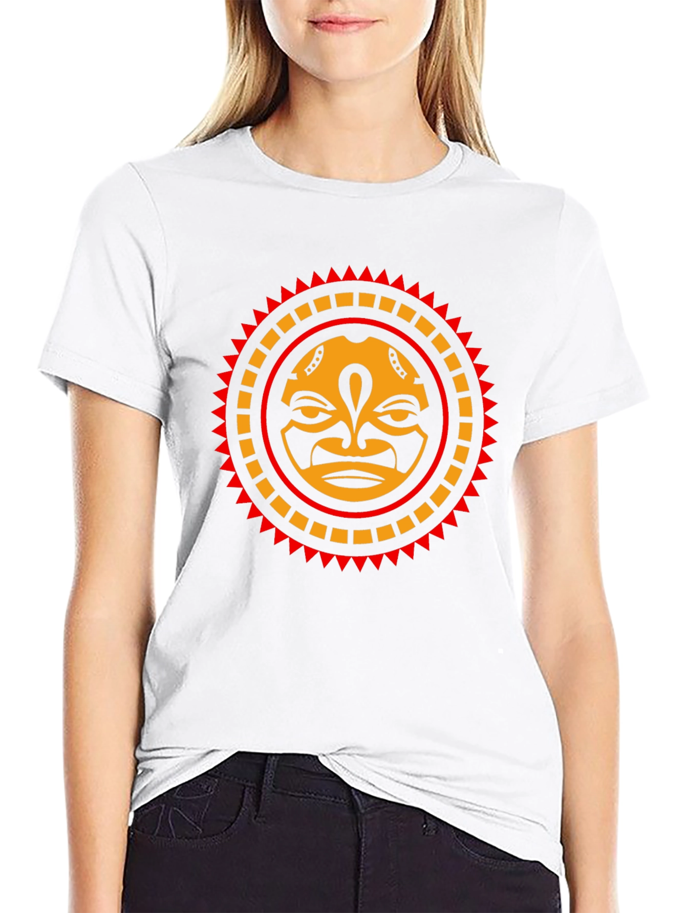 Tribal Sun Face Graphic Tee