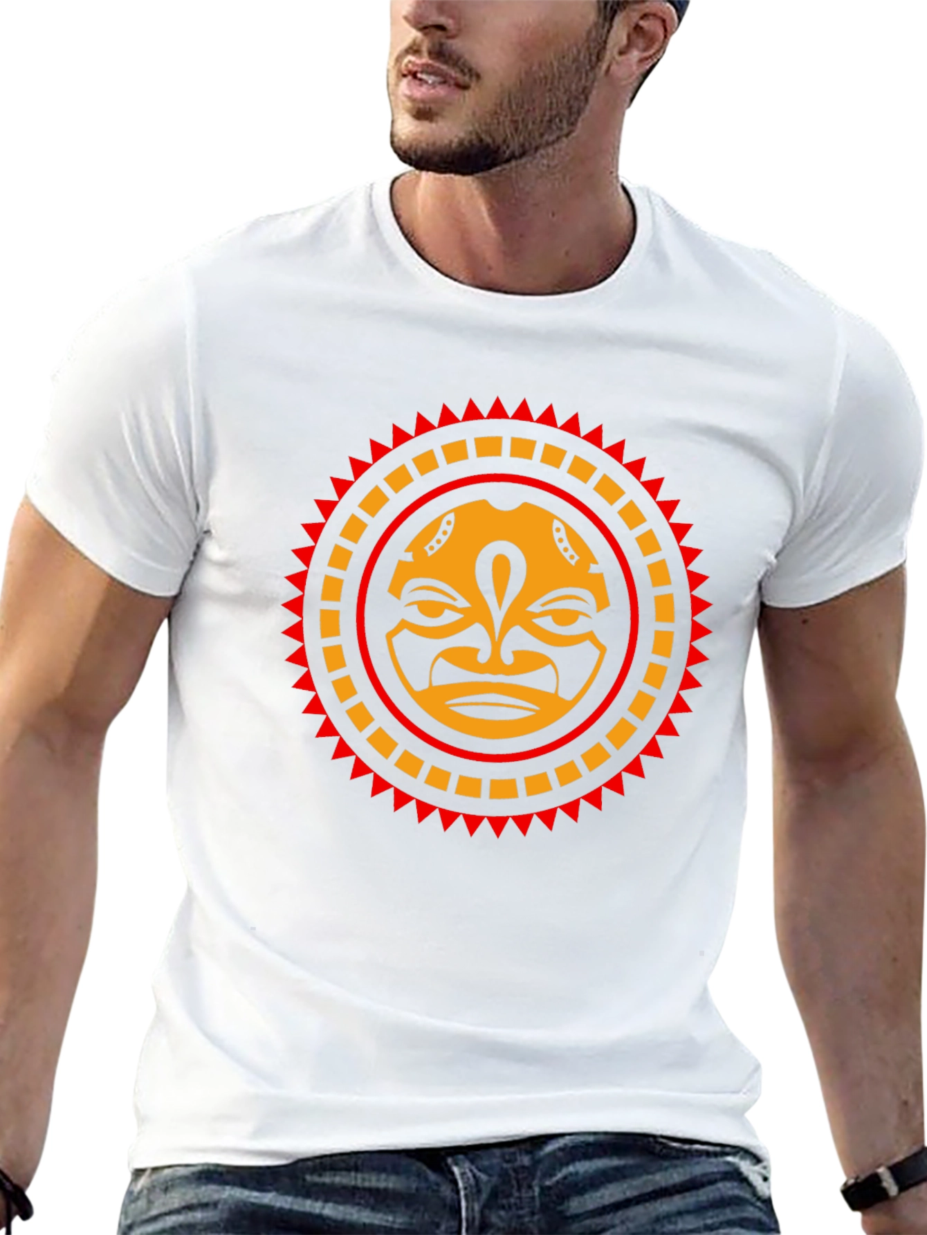Tribal Sun Face Graphic Tee