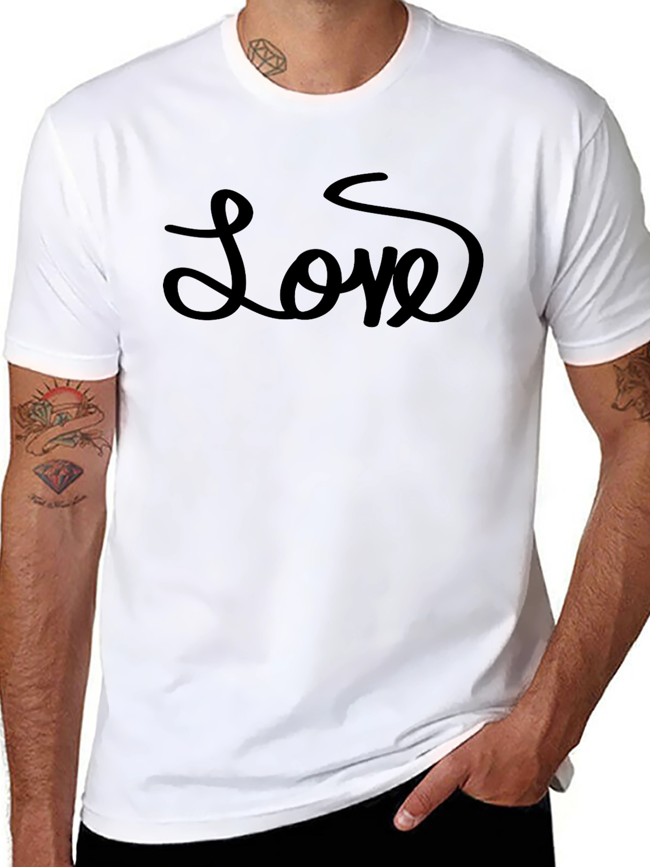 Love Script Black T-Shirt