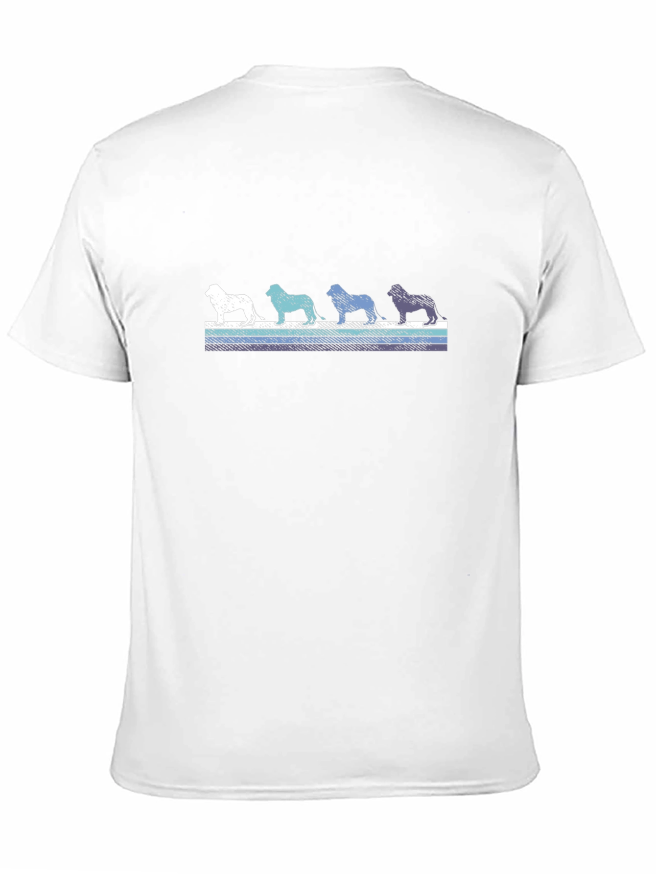 Bulldog Silhouette Retro Striped Black T-Shirt