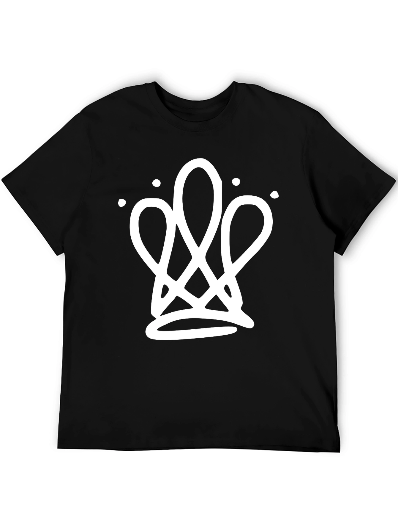 Abstract Crown Black T-Shirt - Modern Streetwear Design