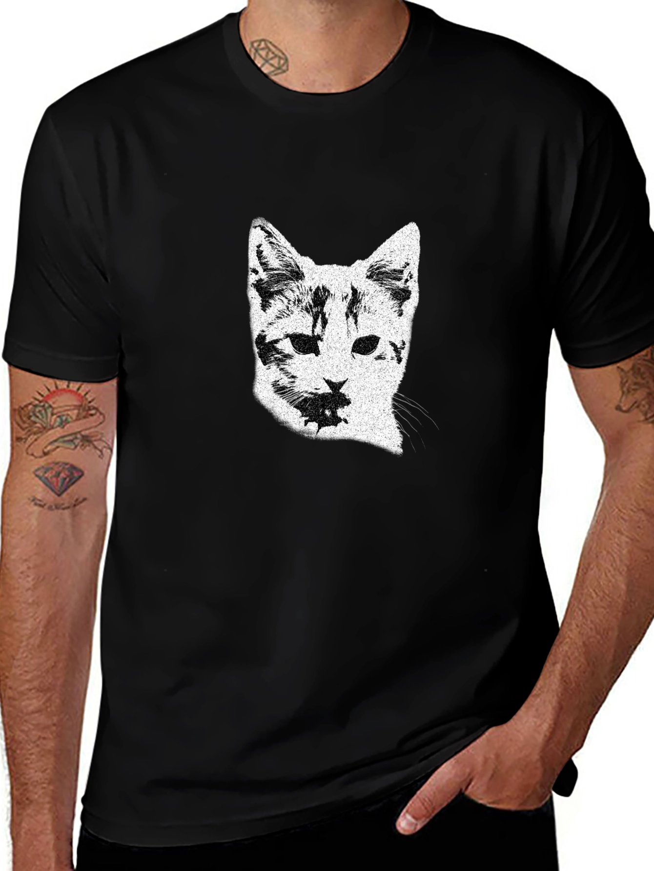 Black Cat Portrait Graphic Tee