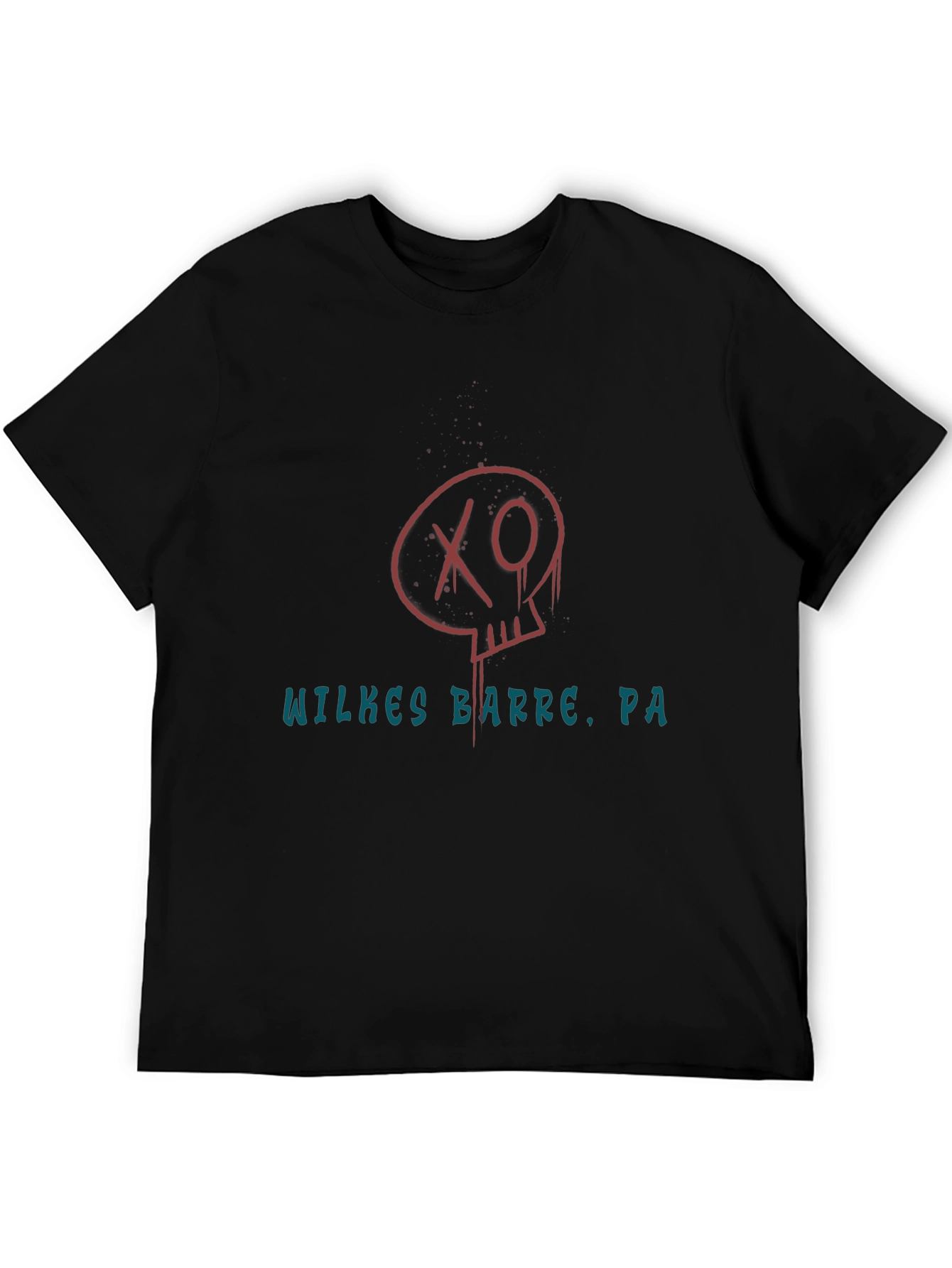 Skull Wilkes Barre PA Black T-Shirt