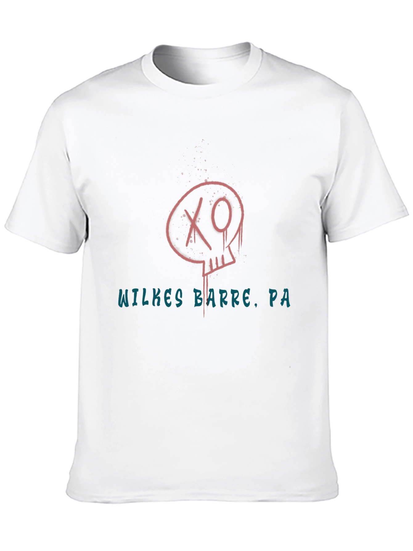 Skull Wilkes Barre PA Black T-Shirt