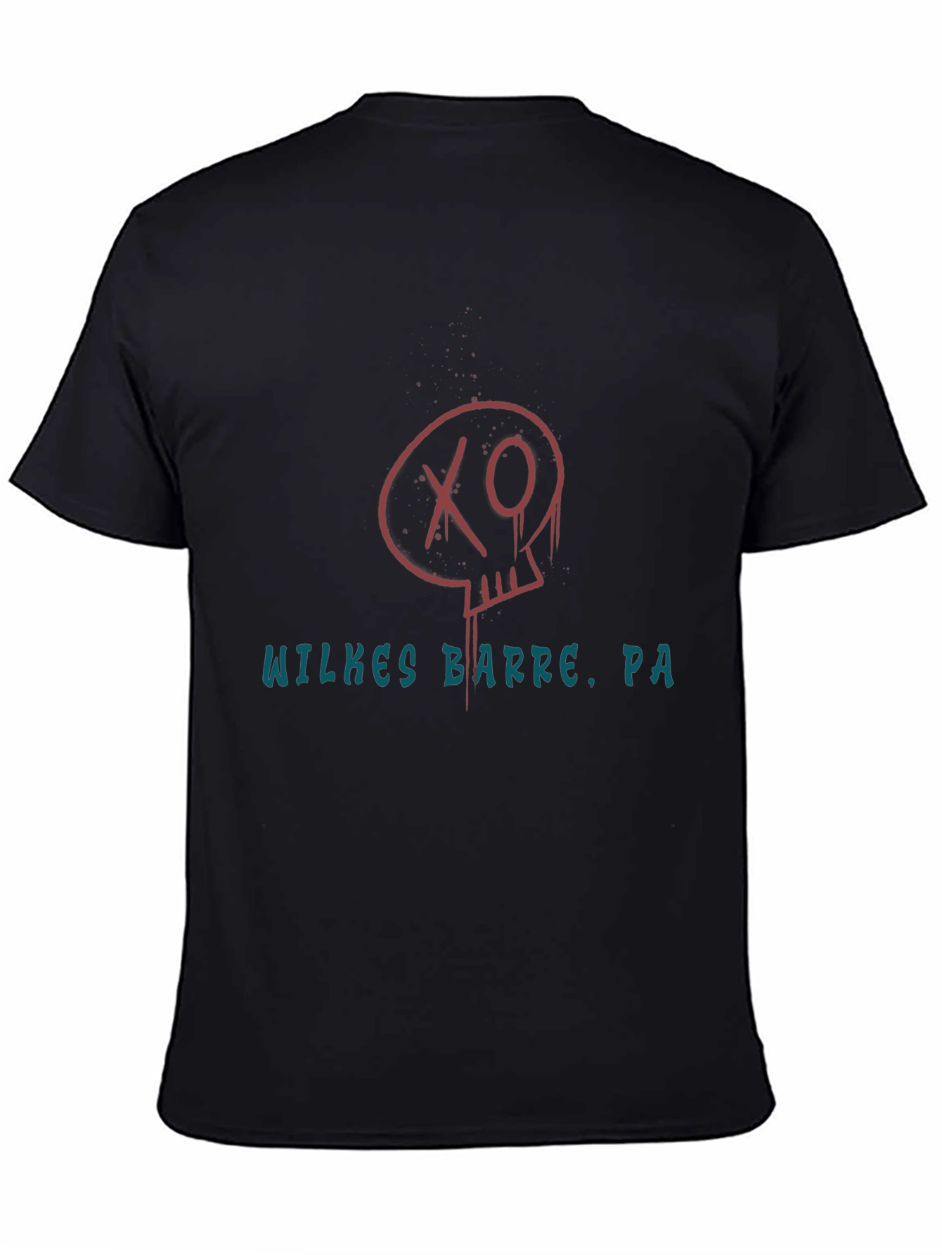 Skull Wilkes Barre PA Black T-Shirt