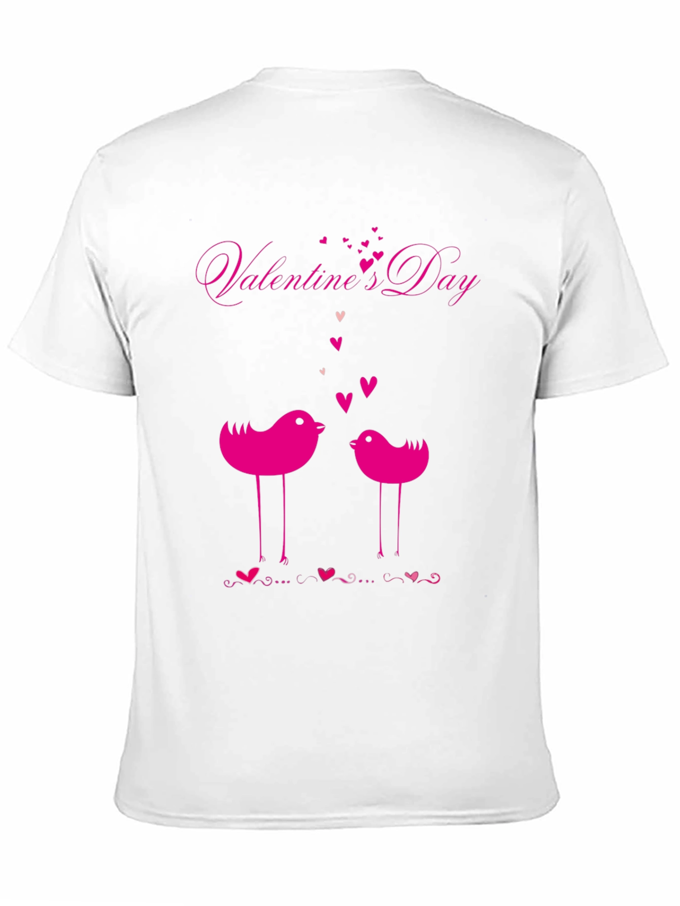 Valentines Day Birds Black T-Shirt