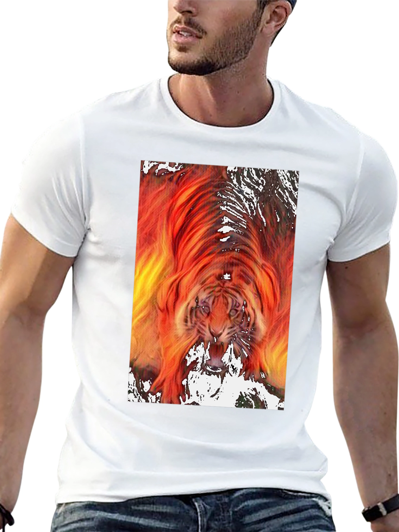 Fiery Tiger Graphic Tee - Bold & Unique