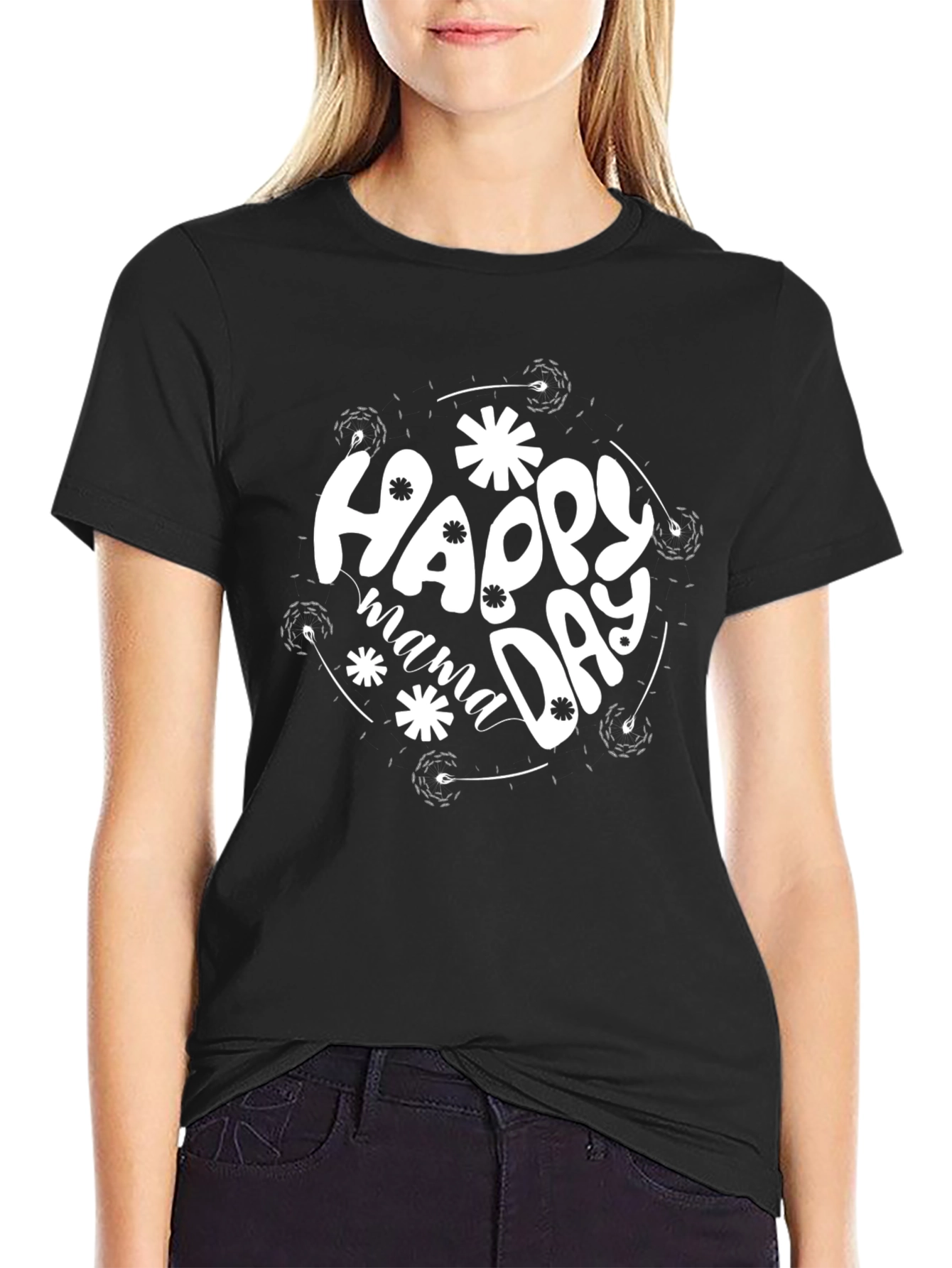 Happy Mama Day Black T-Shirt
