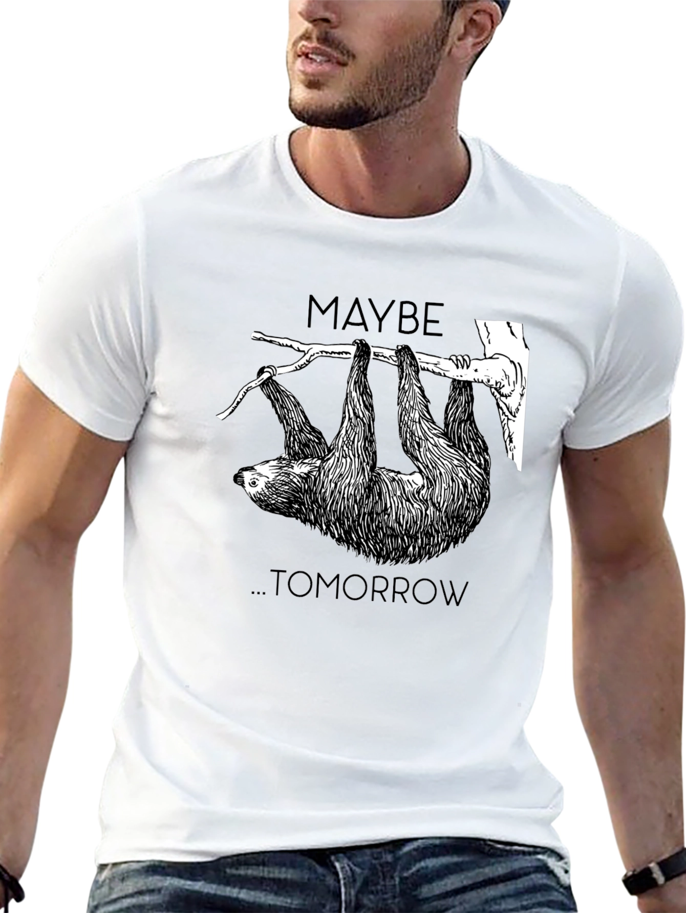 Maybe Tomorrow Sloth Graphic Tee - Relaxed Fit