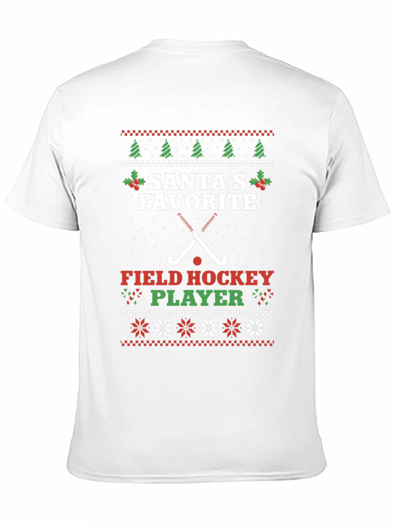 Santas Favorite Field Hockey Player Ugly Christmas T-Shirt