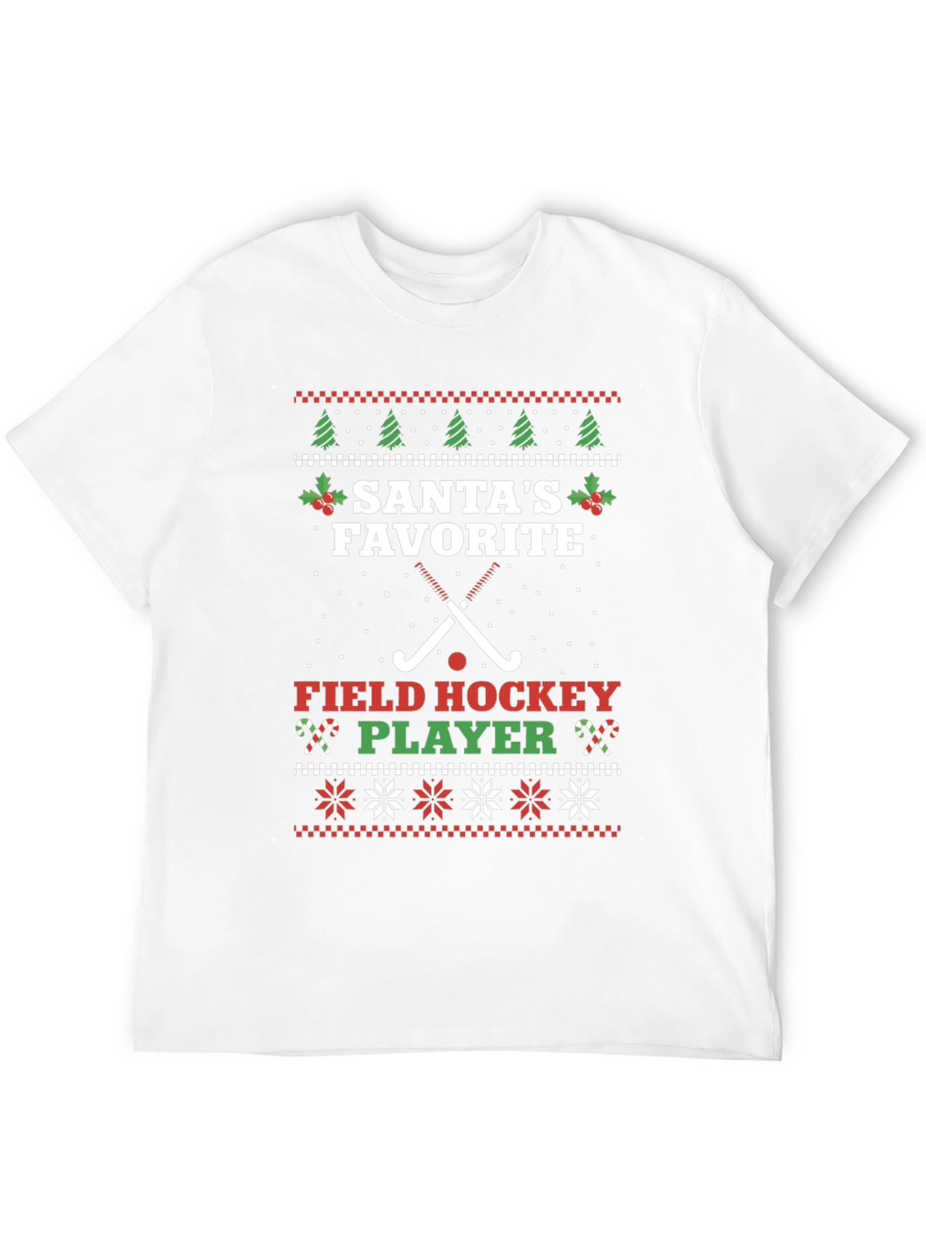 Santas Favorite Field Hockey Player Ugly Christmas T-Shirt