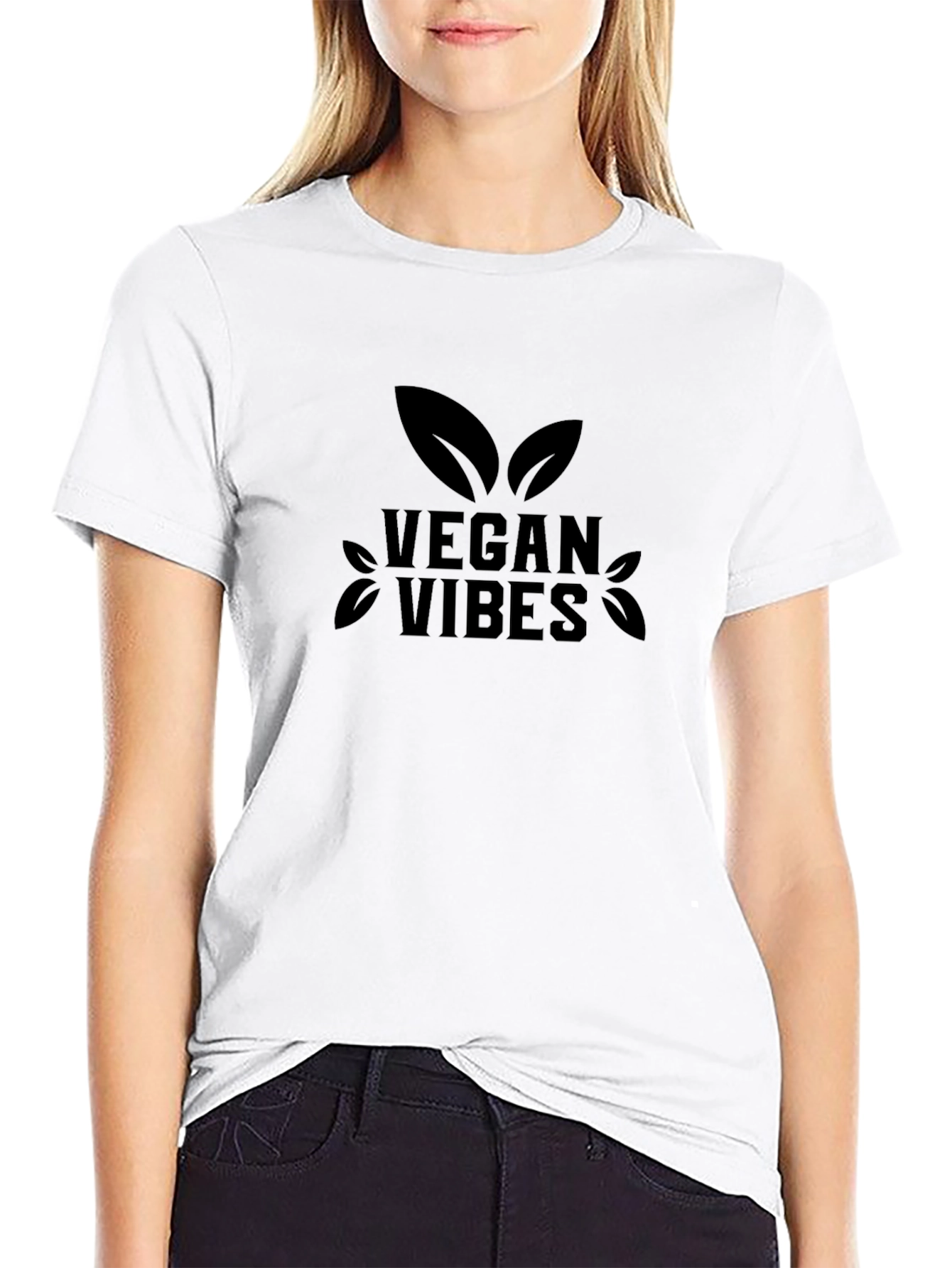 Vegan Vibes Graphic Tee - Black