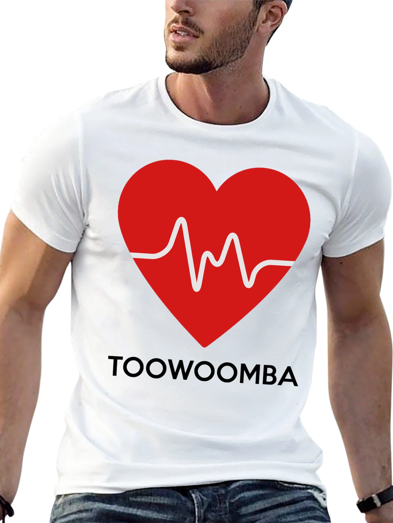 Toowoomba Heartbeat T-Shirt - Mens Black Graphic Tee