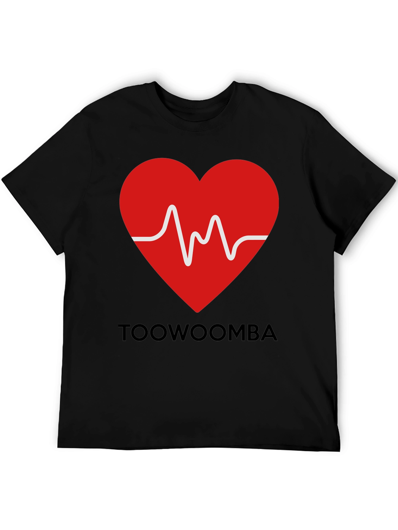 Toowoomba Heartbeat T-Shirt - Mens Black Graphic Tee