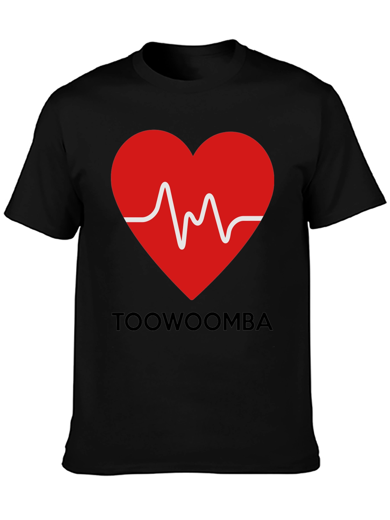 Toowoomba Heartbeat T-Shirt - Mens Black Graphic Tee