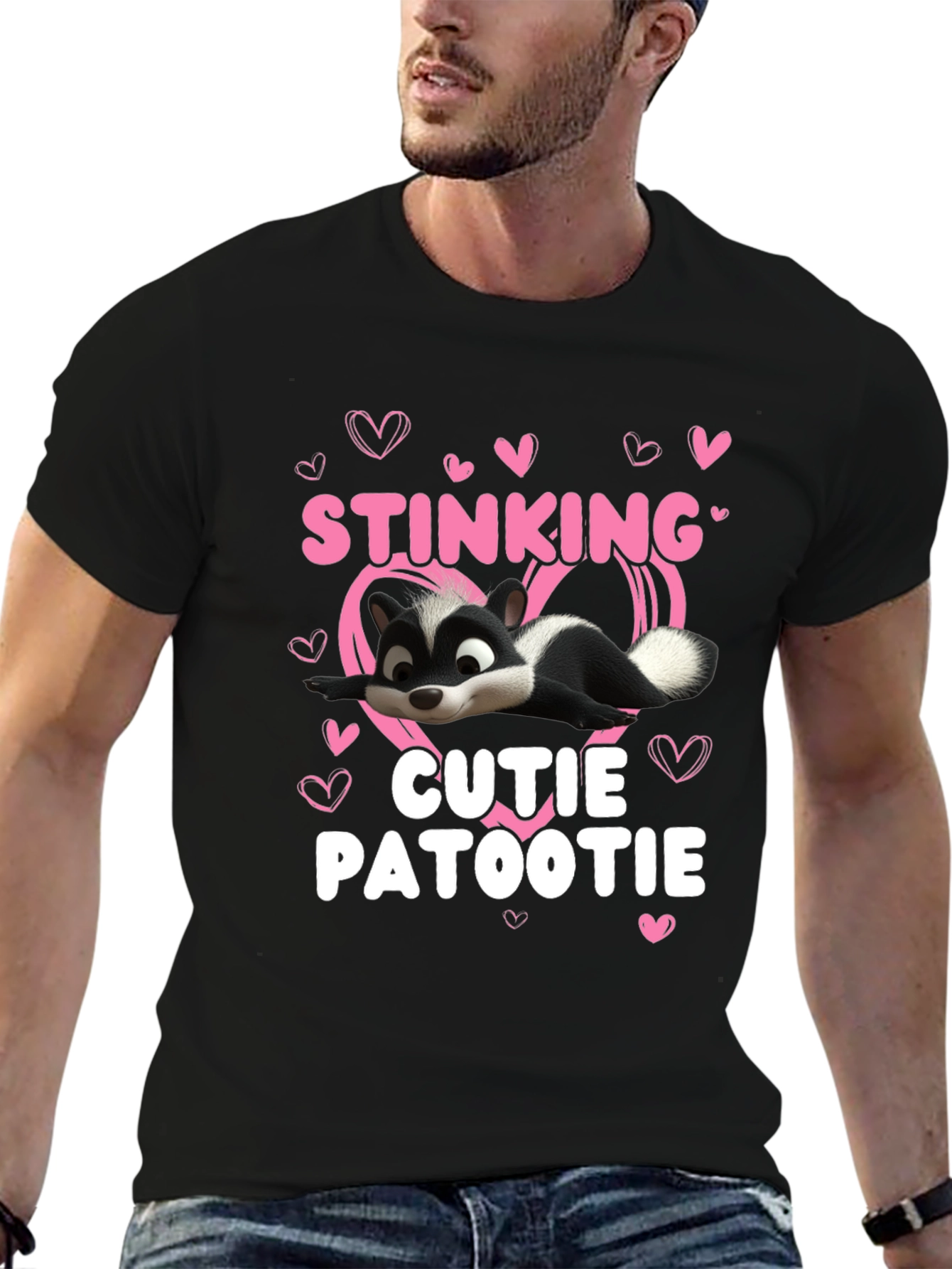 Stinking Cutie Patootie Skunk Graphic T-Shirt