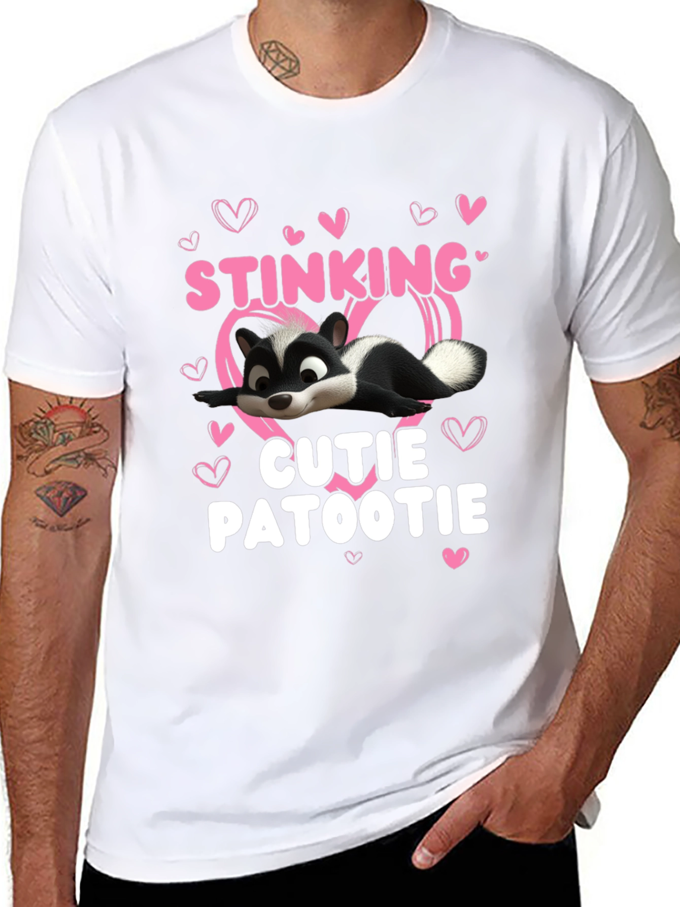 Stinking Cutie Patootie Skunk Graphic T-Shirt