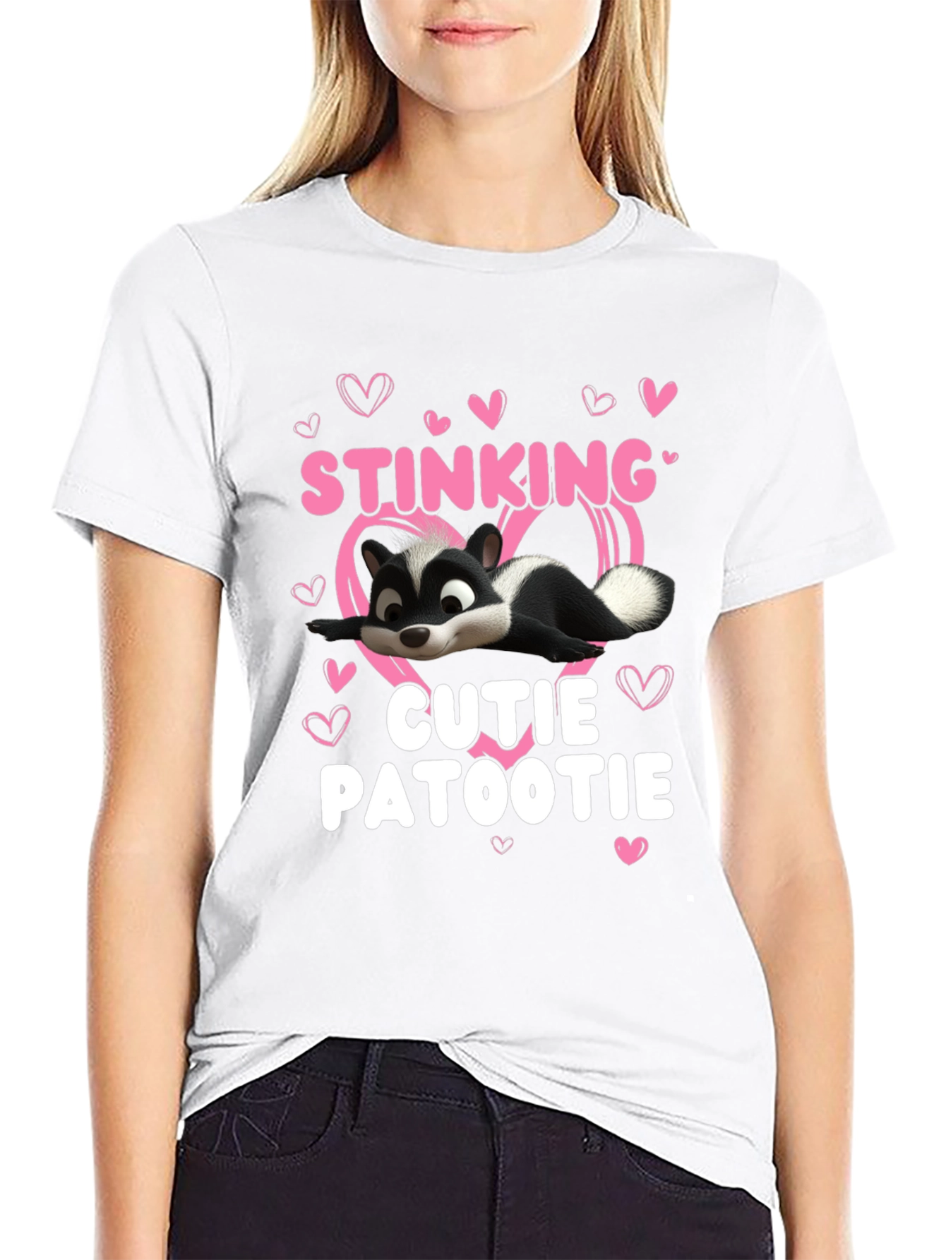 Stinking Cutie Patootie Skunk Graphic T-Shirt