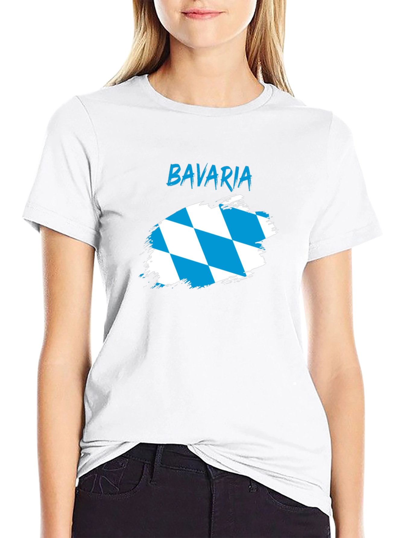 Bavaria Flag Graphic Tee - Black Cotton T-Shirt