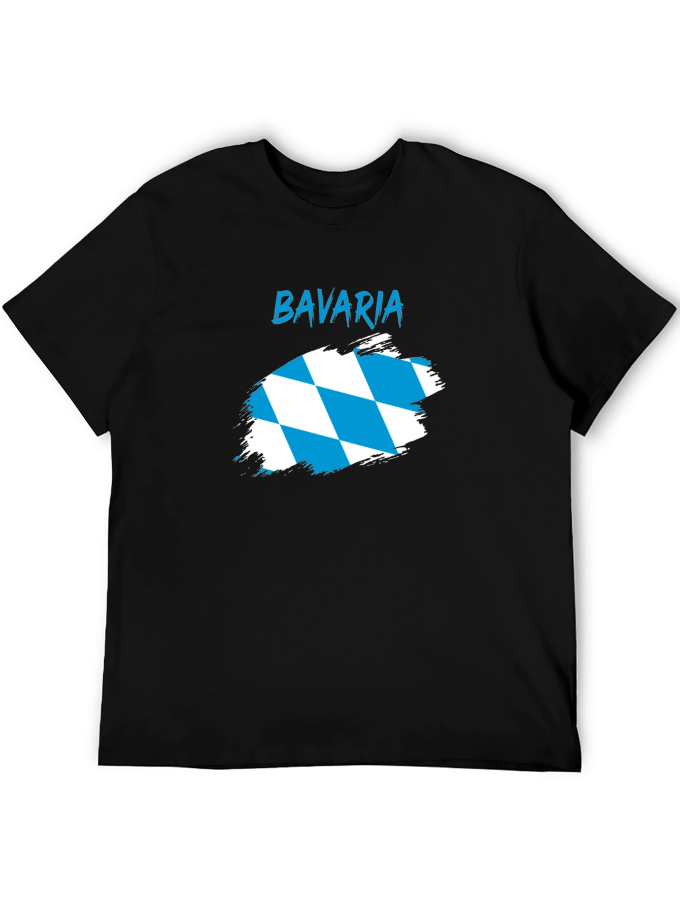 Bavaria Flag Graphic Tee - Black Cotton T-Shirt