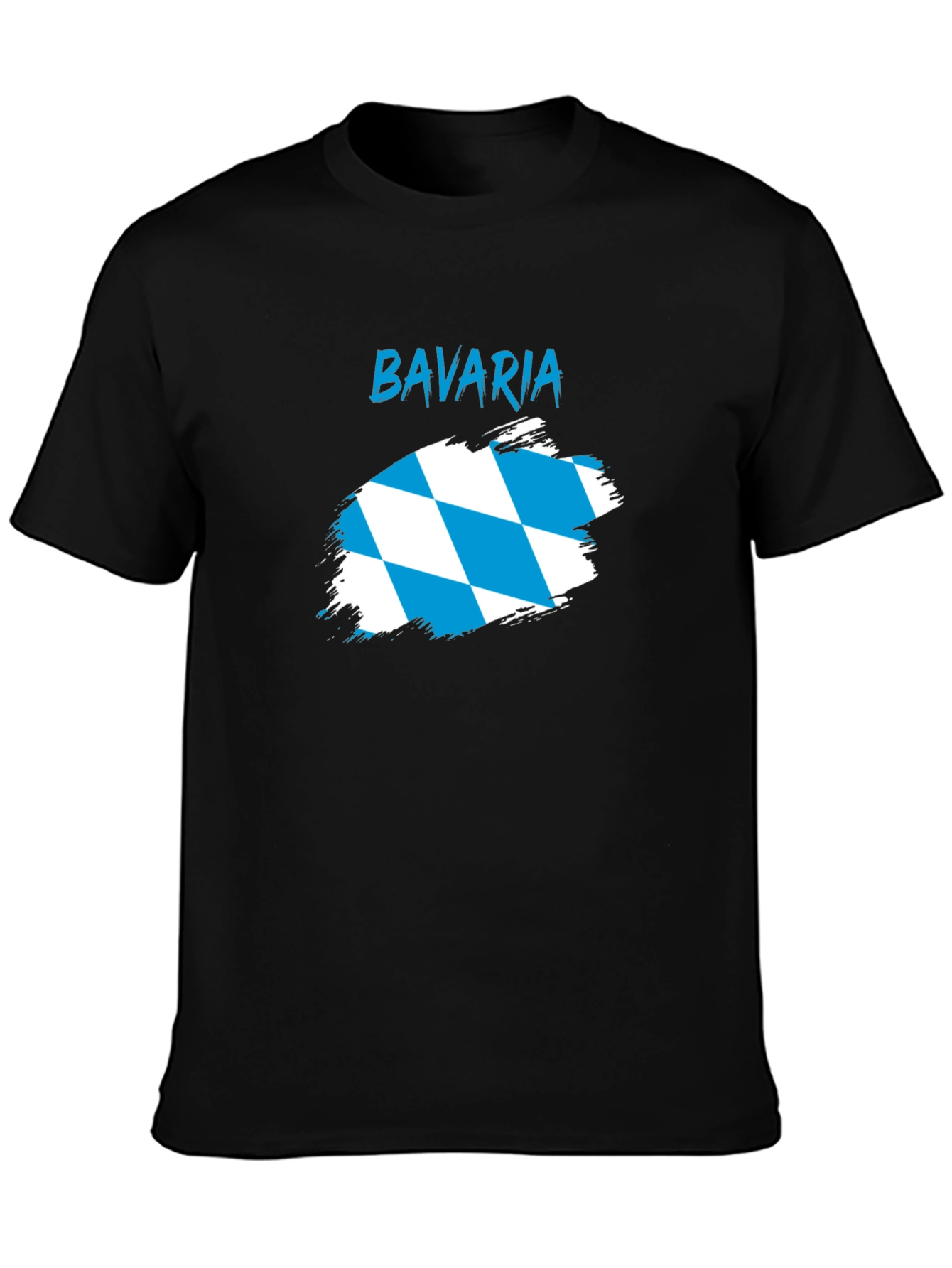 Bavaria Flag Graphic Tee - Black Cotton T-Shirt