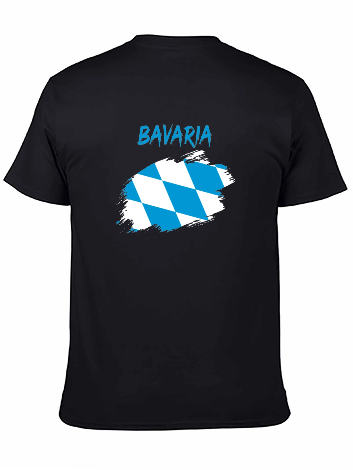 Bavaria Flag Graphic Tee - Black Cotton T-Shirt