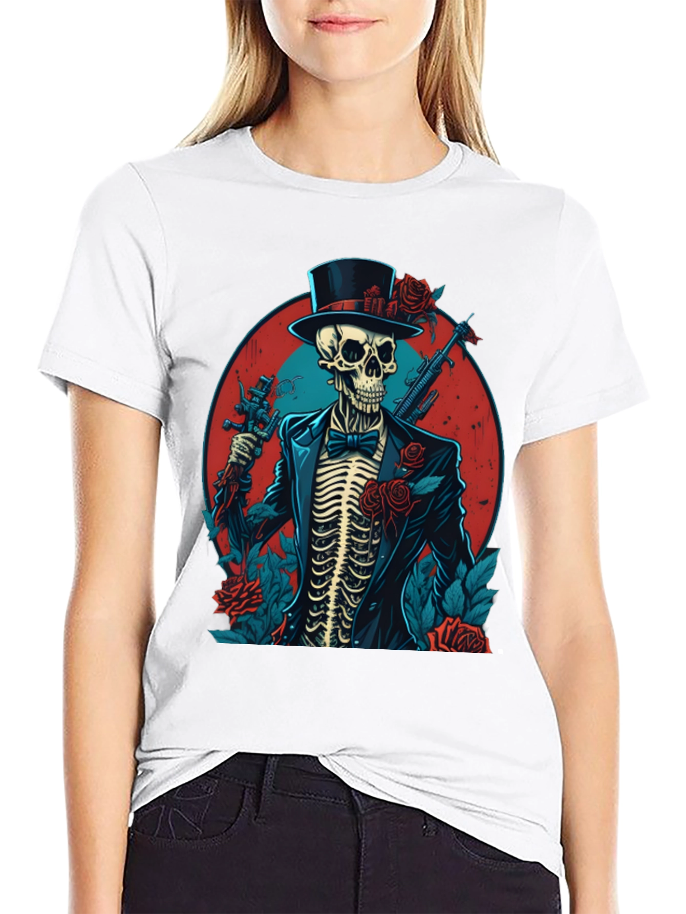 Skeleton Gangster Graphic Tee
