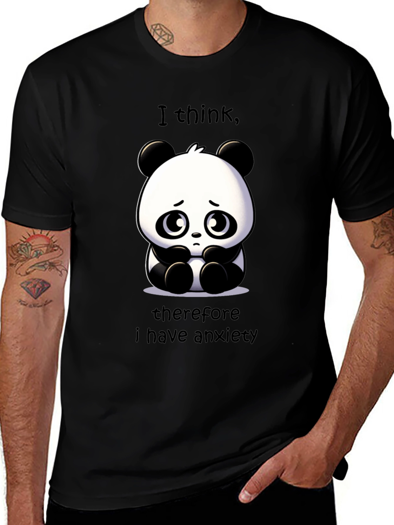 Anxiety Panda Graphic T-Shirt - Funny & Relatable!