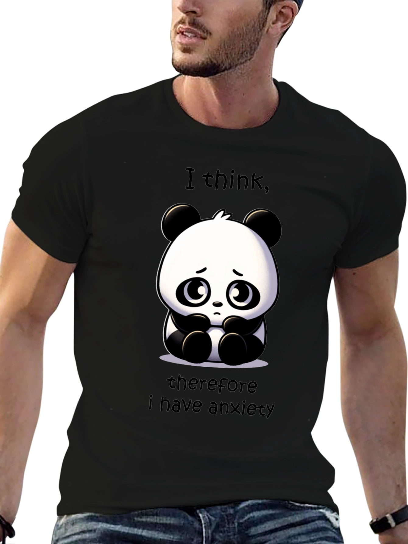Anxiety Panda Graphic T-Shirt - Funny & Relatable!