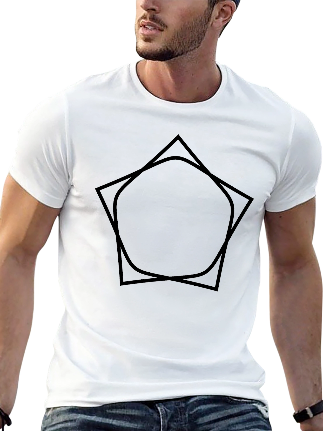 Modern Geometric Tee - Black Graphic Shirt