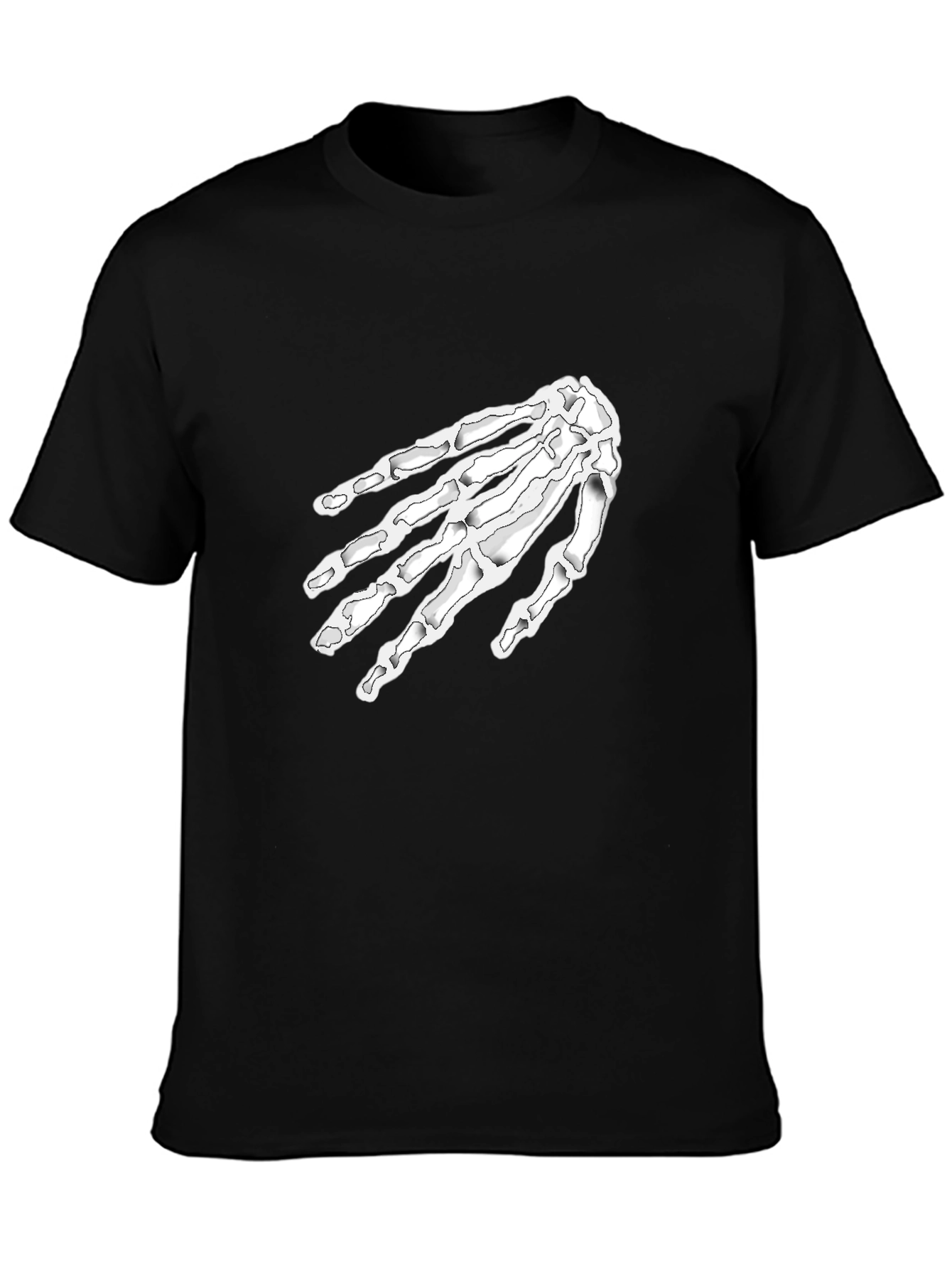 Skeleton Hand Print Black T-Shirt