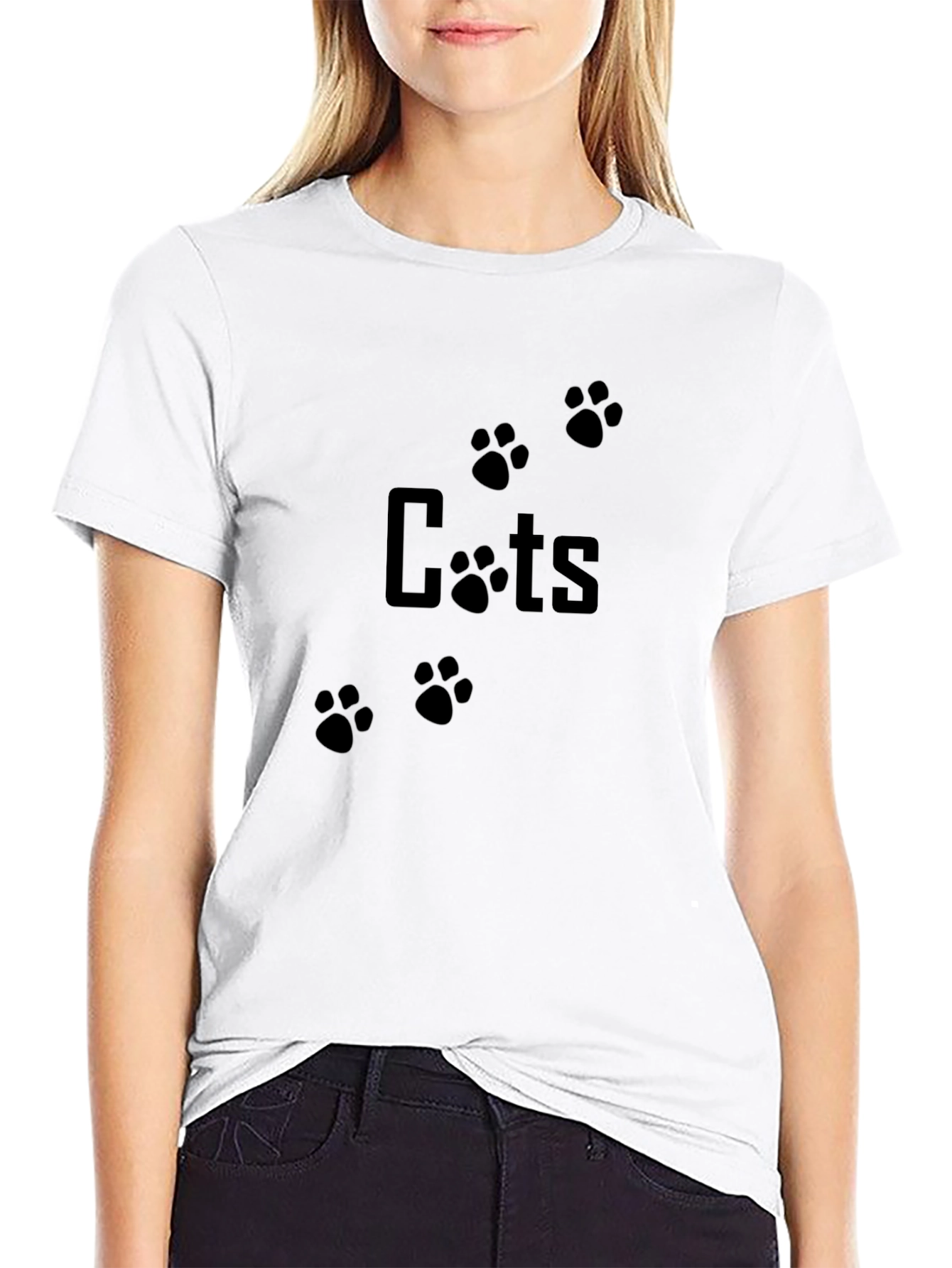 Cool Cats Paw Print Black T-Shirt