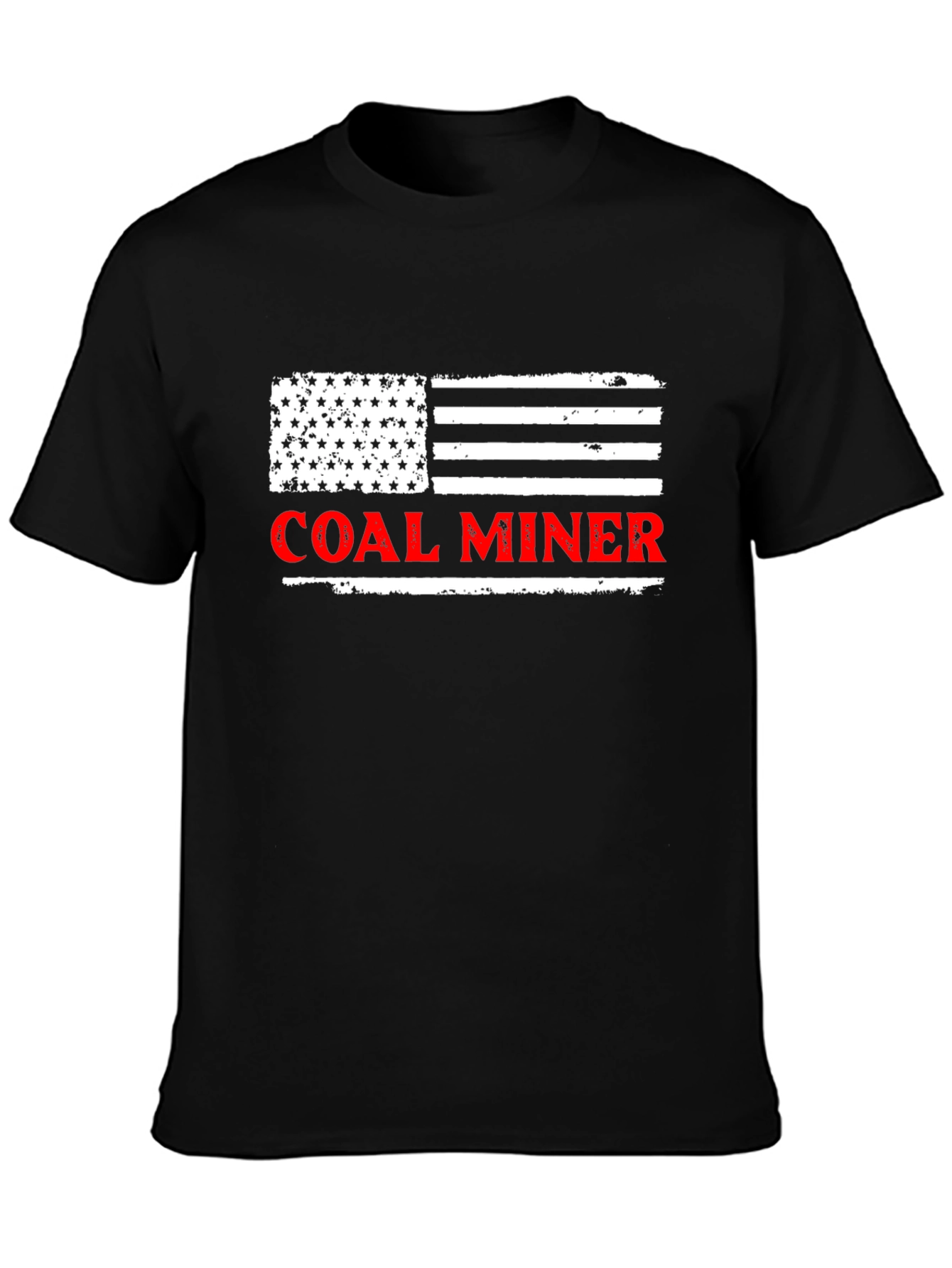 Coal Miner American Flag Graphic T-Shirt